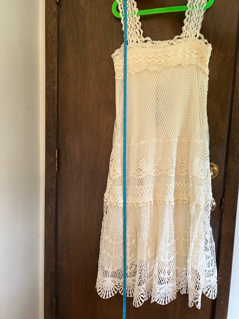 Cream Lace Button-Front Women's Dress - Picture 8 of 13